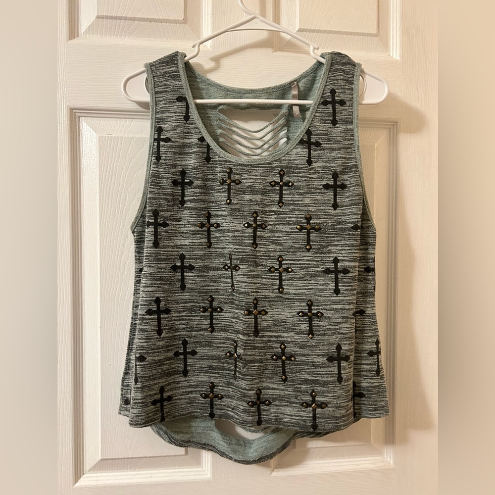 Cross Blue Tank Top